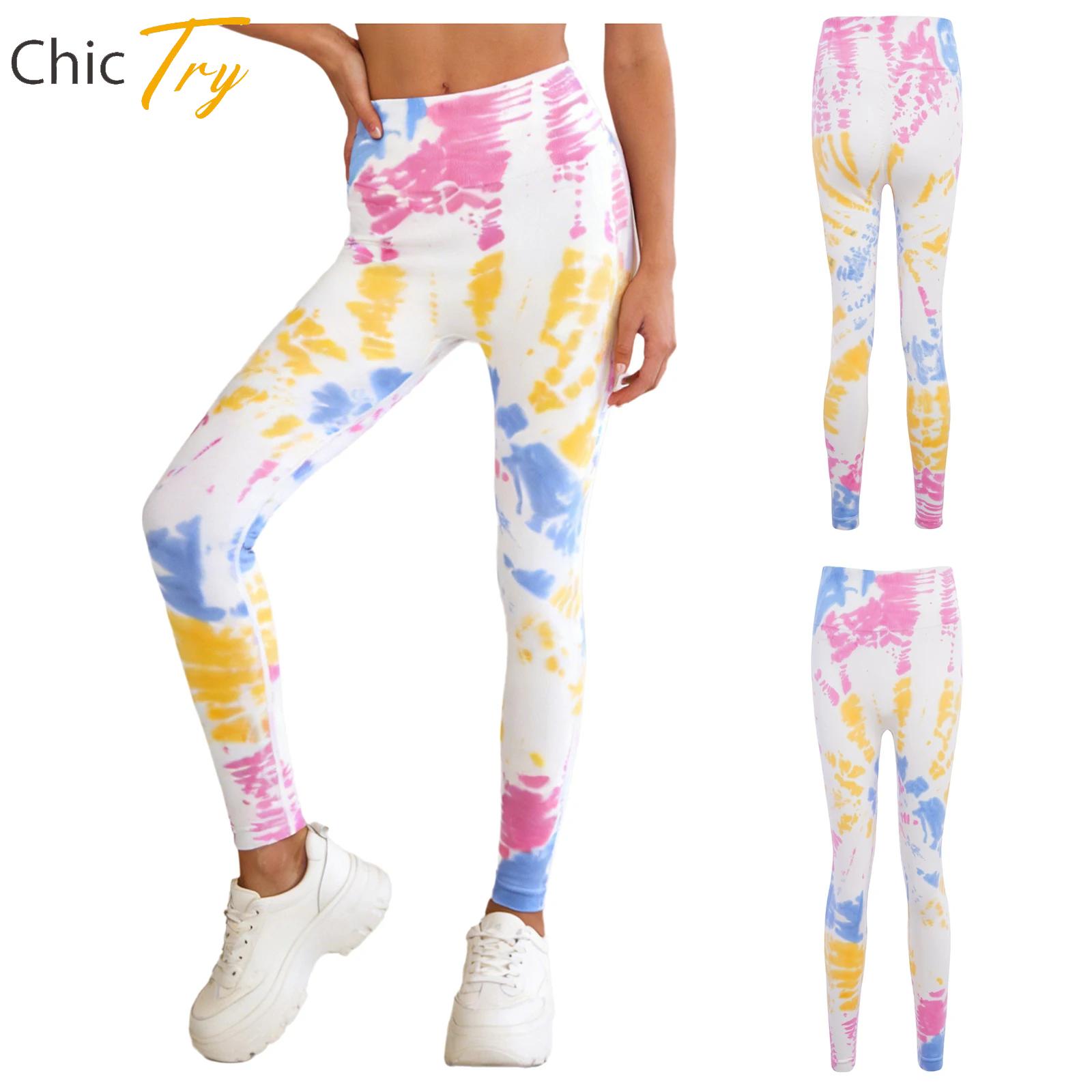 Pilates Yoga Legging - Leggings da Donna Tie-Dye Elasticizzati a